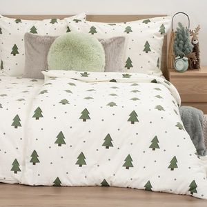 Lenjerie de pat din flanel 4Home Little Trees, 140 x 200 cm, 70 x 90 cm imagine