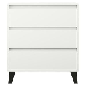 Comodă BOGAN 3S70, albă, alb imagine