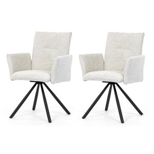 Set de scaune de sufragerie cu mecanism deîntoarcere DCH-W1117 CRM2, 2 buc., crem deschis imagine