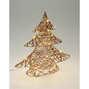 Brad de Crăciun luminos Champagne, 30 x 30 cm, 20micro LED, cu baterii imagine