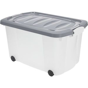 Cutie de depozitare cu roți, 60 x 39 x 32 cm, verde, gri imagine