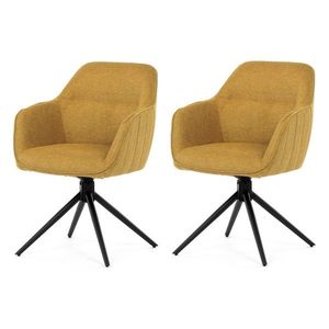 Set de scaune de sufragerie cu mecanism deîntoarcere HC-536 YEL2, 2 buc., galben imagine