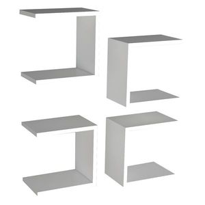 Raft Base White, 4 bucăți, alb imagine