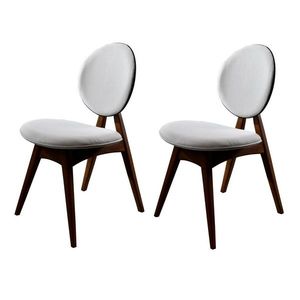 Set de scaune de sufragerie Touch Cream andWalnut, 2 buc., crem deschis imagine