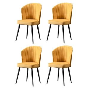 Set de scaune de sufragerie Rubi Yellow and Black, 4 buc. imagine