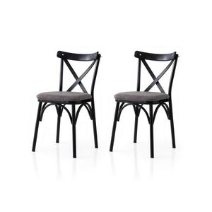 Set de scaune de sufragerie Ekol Grey and Black, 2buc., gri imagine