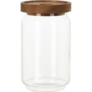 Doză de sticlă cu capac din lemn de acacia 700ml, 0, 7 l imagine