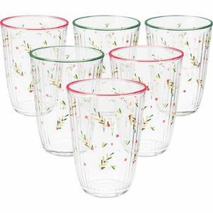 Set de 6 pahare de Crăciun Xmas Leaves 395 ml imagine