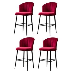 Set de scaune de bar Rubi Claret Red and Black, 4buc., 4 buc imagine