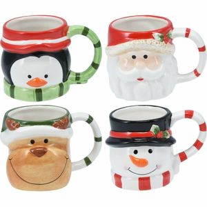 Set de 4 căni ceramice de Crăciun 250–280 ml imagine