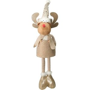 Renul de Crăciun Freda, picioare telescopice, 49cm, maro deschis imagine