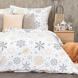 Lenjerie de pat din flanelă 4Home Frosty snowflakes, 160 x 200 cm, 70 x 80 cm imagine