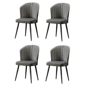 Set de scaune de sufragerie Rubi Grey and Black, 4buc., gri imagine