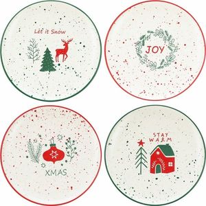 Set de 4 farfurii de desert din ceramică Let It Snow 20 cm imagine