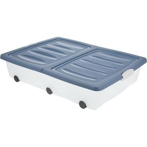 Cutie de depozitare cu roți, 80 x 60 x 17 cm, albastru, albastru imagine