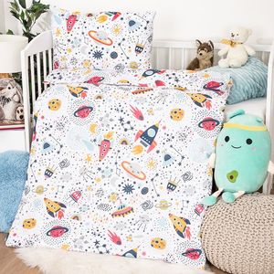 4Home Lenjerie de pat din bumbac pentru copiiCosmic Adventure, 100 x 135 cm, 40 x 60 cm imagine