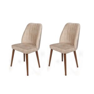 Set de scaune Alfa Cream and Walnut, 2 buc. imagine