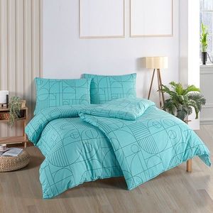 BedTex Lenjerie de pat din bumbac Geo Aquatic Awe, 140 x 200 cm, 70 x 90 cm, 140 x 200 cm, 70 x 90 cm imagine