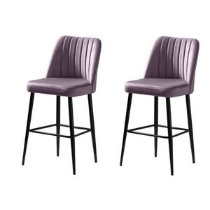 Set de scaune de bar Vento Lilac and Black, 2 buc., mov, 2 buc. imagine