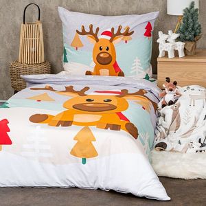 Lenjerie de pat din bumbac 4Home Christmasreindeer, 140 x 200 cm, 70 x 90 cm imagine