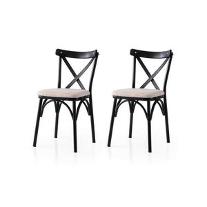 Set de scaune de sufragerie Ekol Cream and Black, 2 buc, crem deschis imagine