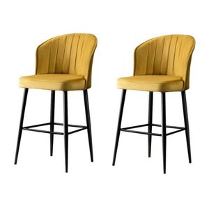 Set de scaune de bar Rubi Yellow and Black, 2 buc., 2 buc. imagine