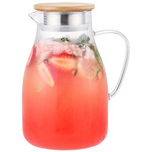 Carafă din sticlă cu capac 4Home BambooHot&Cool, 1, 7 l imagine