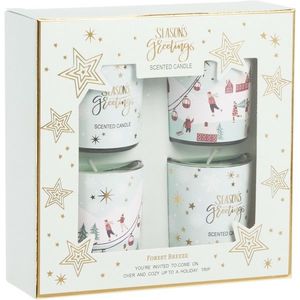 Set de lumânări parfumate Winter Fun, aromă GribForest, 40 g, 4 buc., verde deschis imagine