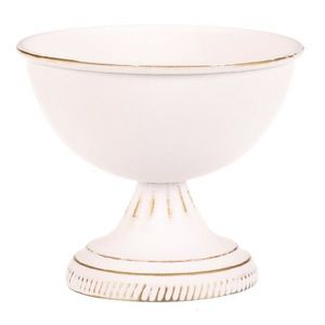 Calyx metalic pentru aranjamente florale, alb, 13 x 13 x 11 cm imagine