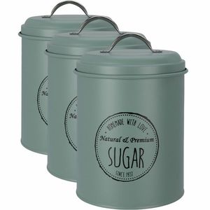 Set de cutii metalice Excellent Houseware pentrualimente 13, 5 x 18 cm, 3 buc., verde, verde, L imagine