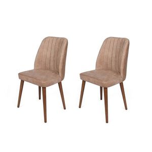 Set de scaune de sufragerie Alfa Beige and Walnut, 2 buc. imagine