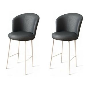 Set de scaune de bar Uras Anthracite and White, 2buc., antracit, 2 buc. imagine