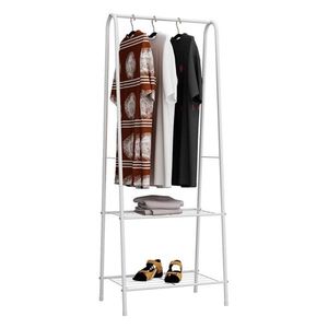 Suport pentru haine cu rafturi RETOR, alb imagine
