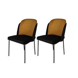 Set de scaune de sufragerie Dore Mustard andBlack, 2 buc. imagine