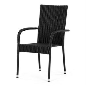 Autronic Scaun de grădină, metal, polyratan, negru, A ZC-S2113 BK imagine