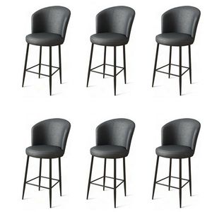 Set de scaune de bar Uras Anthracite and Black, 6buc., antracit, 6 buc. imagine