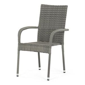 Autronic Scaun de grădină, metal, polyratan, gri, AZ C-S2114 GREY imagine