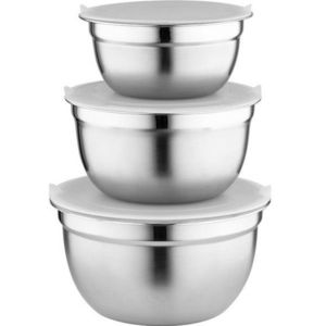 Florina Set de 3 boluri din oțel inoxidabil cucapace, argintiu, argintiu imagine