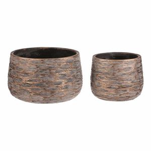 Set de recipiente din beton Rýha, 2 buc., gri, înălțime 13 cm imagine