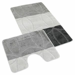 Set de covorașe de baie Kvalitex Geometrie gri, 60x 100 cm, 60 x 50 cm imagine