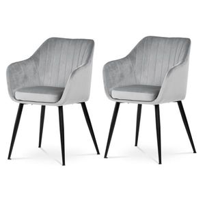 Set de scaune de sufragerie PIKA SIL4, 2 buc., gri deschis imagine