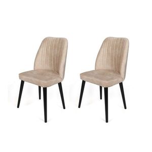 Set de scaune de sufragerie Alfa Beige and Black, 2 buc. imagine