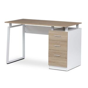 Masă de birou 3218 SON, alb și stejar sonoma, alb imagine