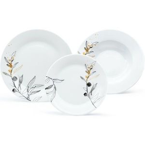 Set de masă din 18 piese Arôme Home Salcie, alb extra imagine