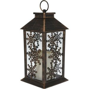 Felinar cu lumânare LED Trifle Snowflake negru, 14 x 28 cm, negru imagine