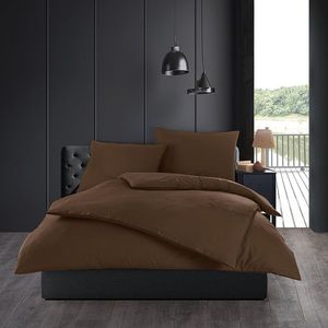 Lenjerie de pat din bumbac Color maro, 140 x 200cm, 70 x 90 cm imagine