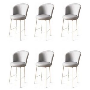 Set de scaune de bar Uras Grey and White, 6 buc., gri, 6 buc. imagine