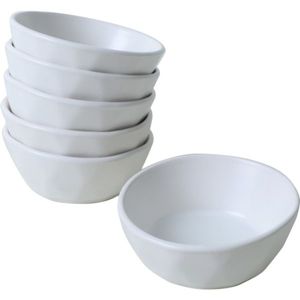 Set de 6 boluri din gresie ceramică Facetta 12 cm, alb, alb imagine