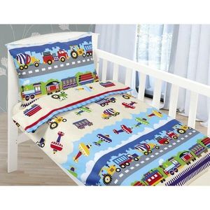 Bellatex Lenjerie de pat din bumbac pentru copiiBeáta Avion albastru, 100 x 135, 45 x 60 cm imagine