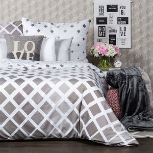 Lenjerie de pat 4Home Geometric, gri micro, 140 x 200 cm, 70 x 90 cm imagine